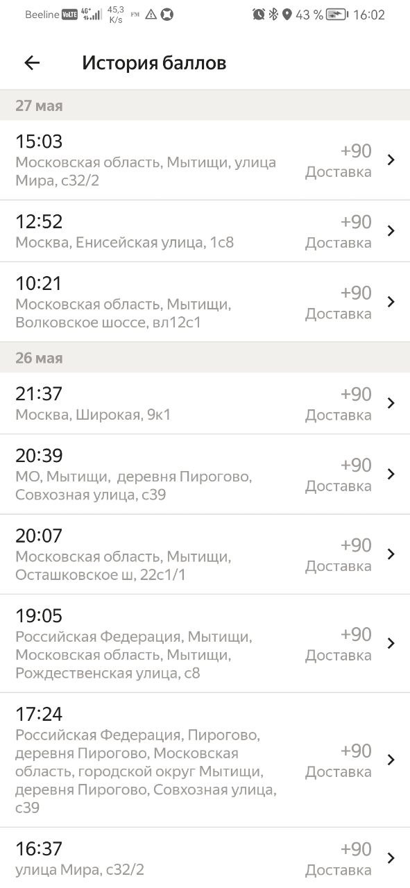 заказ на доставку Москва 27 мая 2025