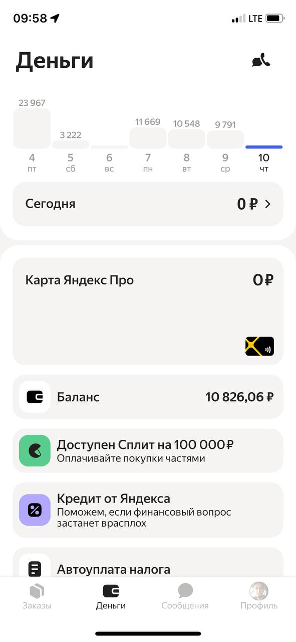 Скриншот приложения Яндекс Про Санкт-Петербург 10 июля 2025