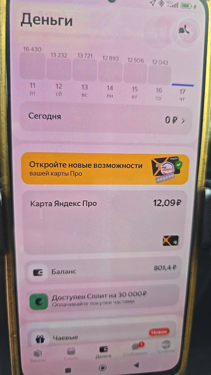 Скриншот заказа на доставку у курьера Москва 11 августа 2025