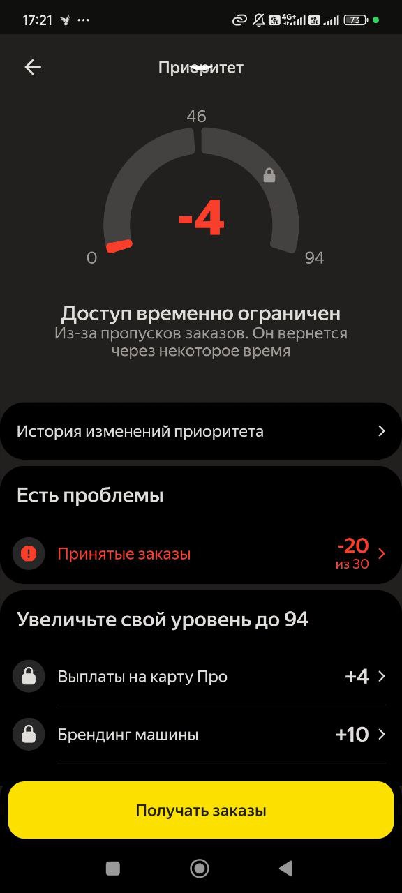 Скриншот приложения Яндекс Про Москва 16 января 2026