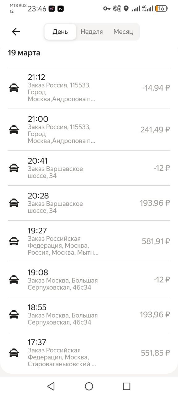 маршрут курьера на авто Москва 19 марта 2026